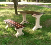 Piknikový stôl - betón-drevo MM800214