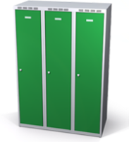 Šatníková skrinka Aldop znížená - dvojplášťové dvere, šírka / počet oddelenia: 350 mm / 3