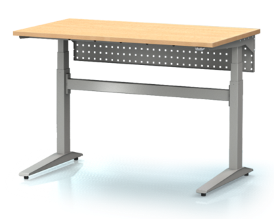 Dielenský stôl s nastaviteľnou výškou, šírka 1200 mm, zadný krycí plech