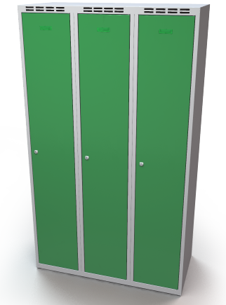 Šatníková skrinka Aldop - dvojplášťové dvere, šírka / počet oddelenia: 350 mm / 3