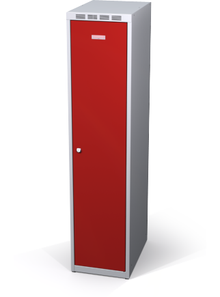 Odolná šatníková skrinka Aldur 1 znížená - dvojplášťové dvere, šírka / počet oddelení: 400 mm / 1