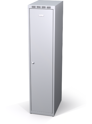 Odolná šatníková skrinka Aldur 1 znížená - dvojplášťové dvere, šírka / počet oddelení: 400 mm / 1 - náhled