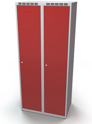 Odolná šatníková skrinka Aldur 1 - dvojplášťové dvere, šírka / počet oddelení: 400 mm / 2