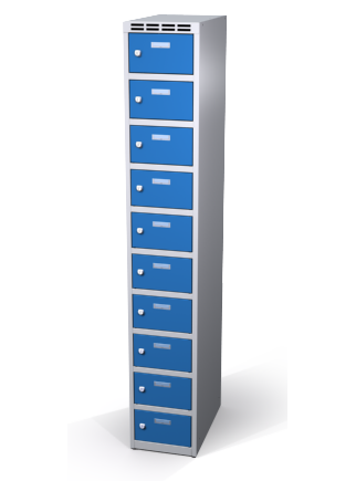 Šatníková skrinka s boxami Alsin - jednoplášťové dvere, 10 boxov (1 oddelenie)