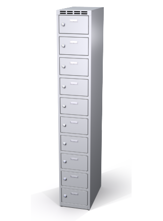 Šatníková skrinka s boxami Alsin - jednoplášťové dvere, 10 boxov (1 oddelenie) - náhled