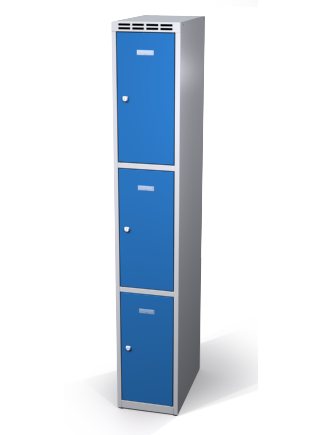 Šatníková skrinka s boxami Alsin - jednoplášťové dvere, 3 boxy (1 oddelenie)