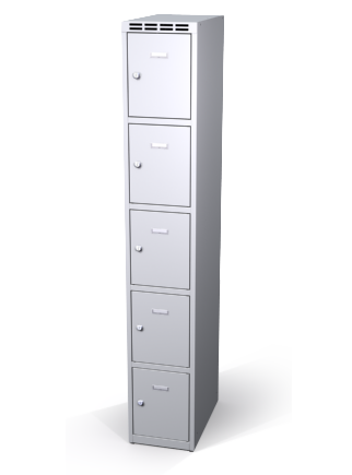 Šatníková skrinka s boxami Alsin - jednoplášťové dvere, 5 boxov (1 oddelenie) - náhled