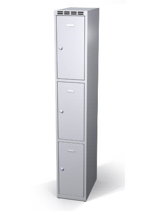 Šatníková skrinka s boxami Aldop - dvojplášťové dvere, 3 boxy (1 oddelenie) - náhled