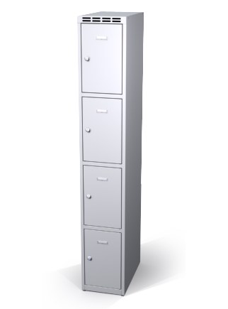 Šatníková skrinka s boxami Aldop - dvojplášťové dvere, 4 boxy (1 oddelenie) - náhled