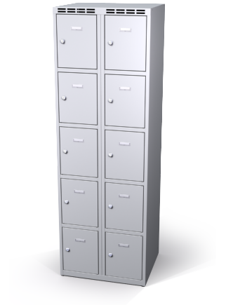 Šatníková skrinka s boxami Aldop - dvojplášťové dvere, 10 boxov (2 oddelenia) - náhled