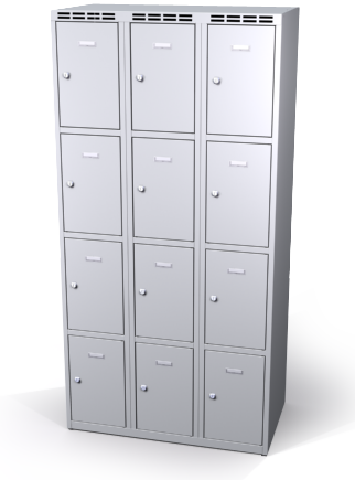 Šatníková skrinka s boxami Aldop - dvojplášťové dvere, 12 boxov (3 oddelenia) - náhled