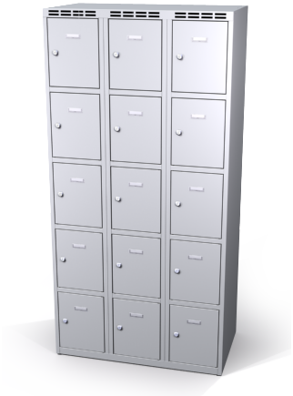 Šatníková skrinka s boxami Aldop - dvojplášťové dvere, 15 boxov (3 oddelenia) - náhled