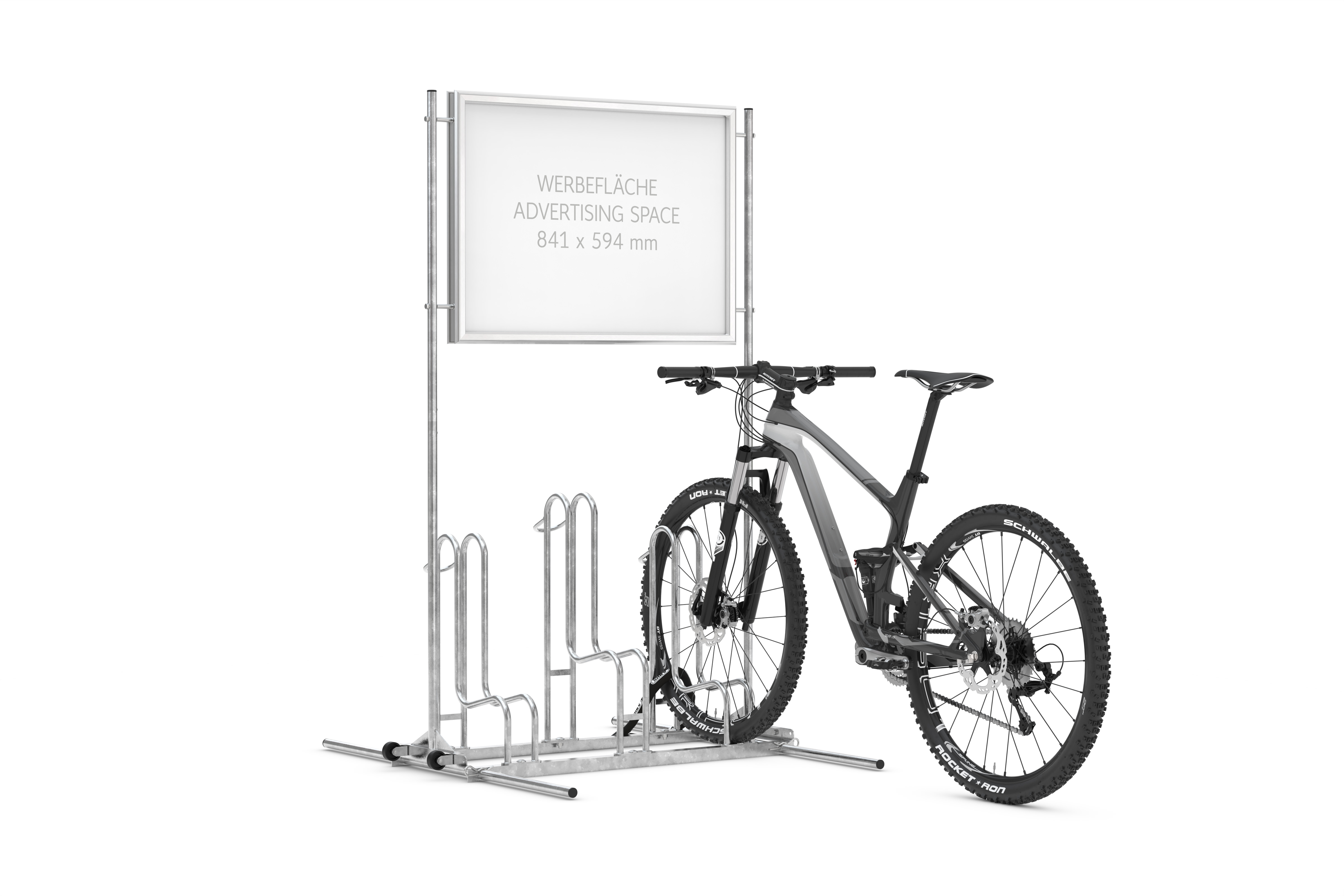 Stojan na kolo s reklamním panelem