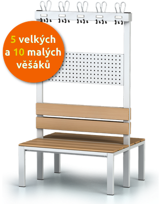 Oboustranná lavice s věšáky S1L O 100 V